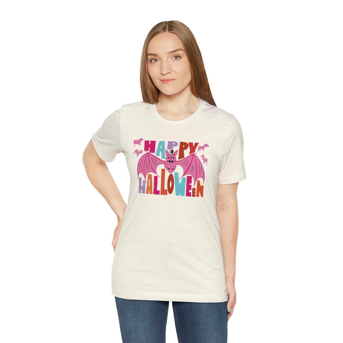 Pink Halloween Batty Shirt / Happy Halloween Shirt / Cute Halloween T-Shirt