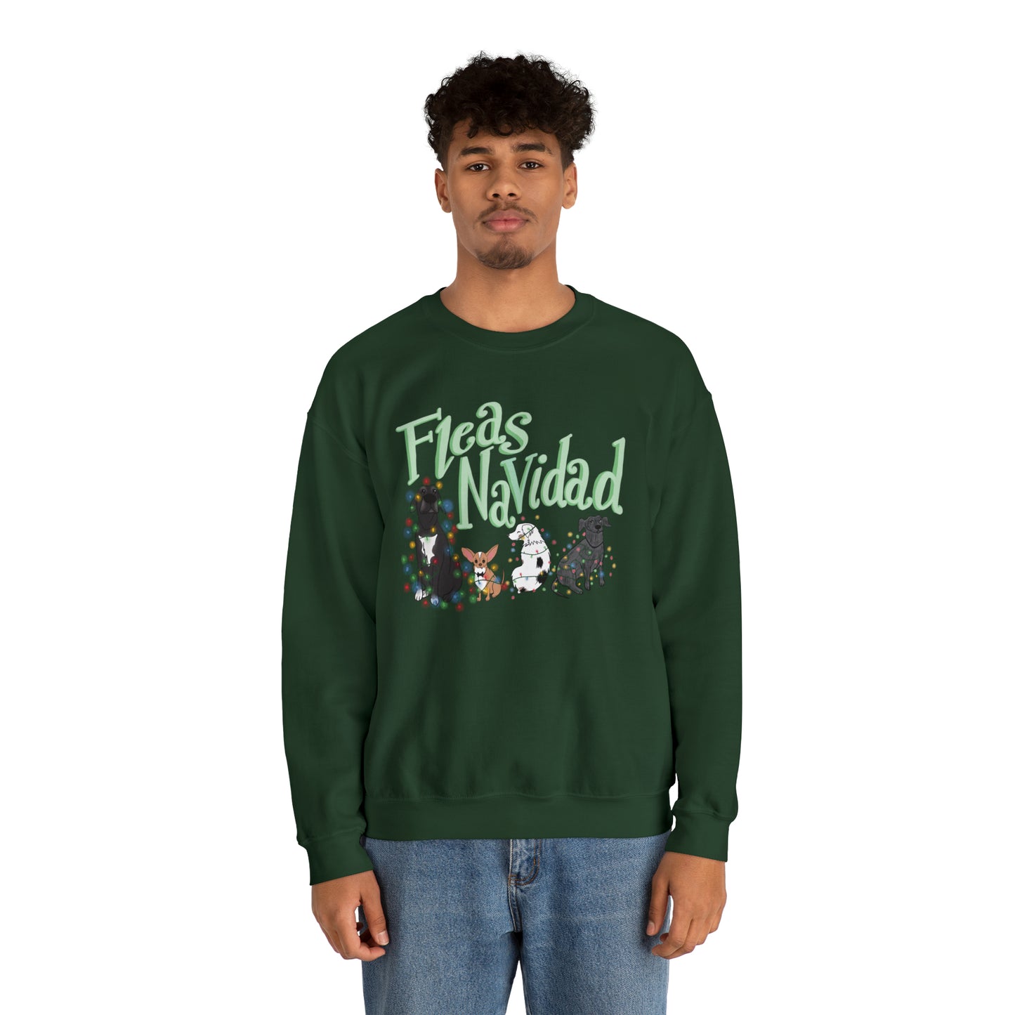 "Fleas Navidad" Crewneck Sweater / Cute Christmas Sweater / Feliz Navidad