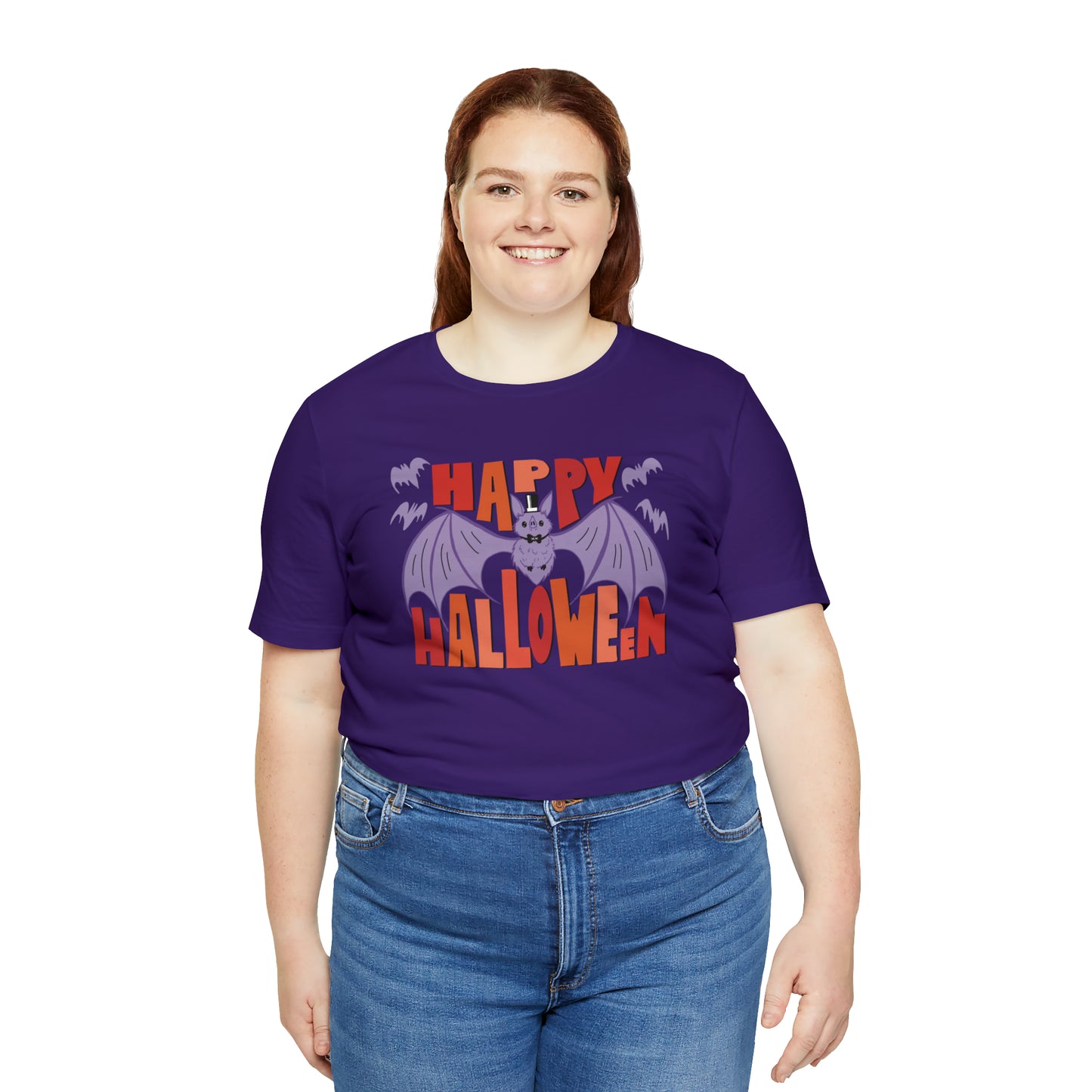Purple Halloween Batty Shirt / "Happy Halloween" Shirt / Cute Halloween Shirt