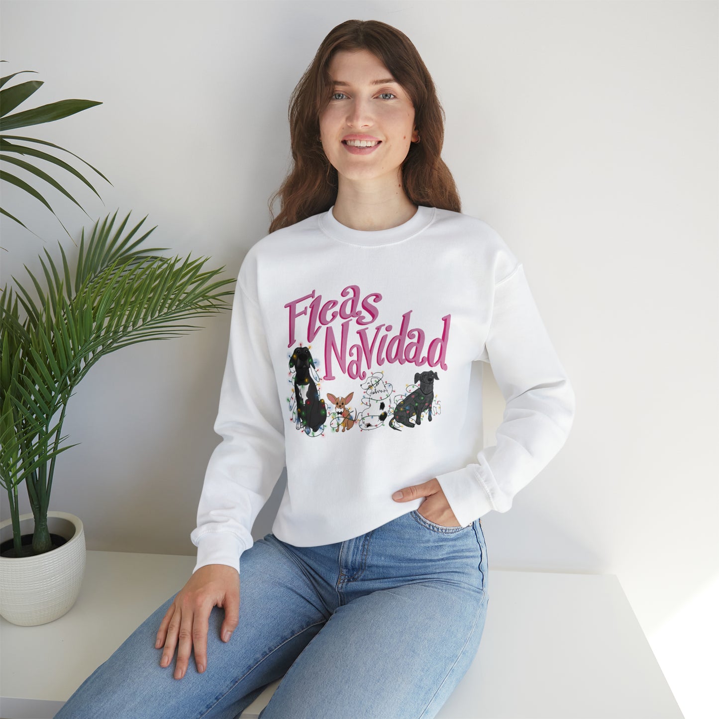 "Fleas Navidad" Crewneck Sweater / Cute Christmas Sweater / Feliz Navidad