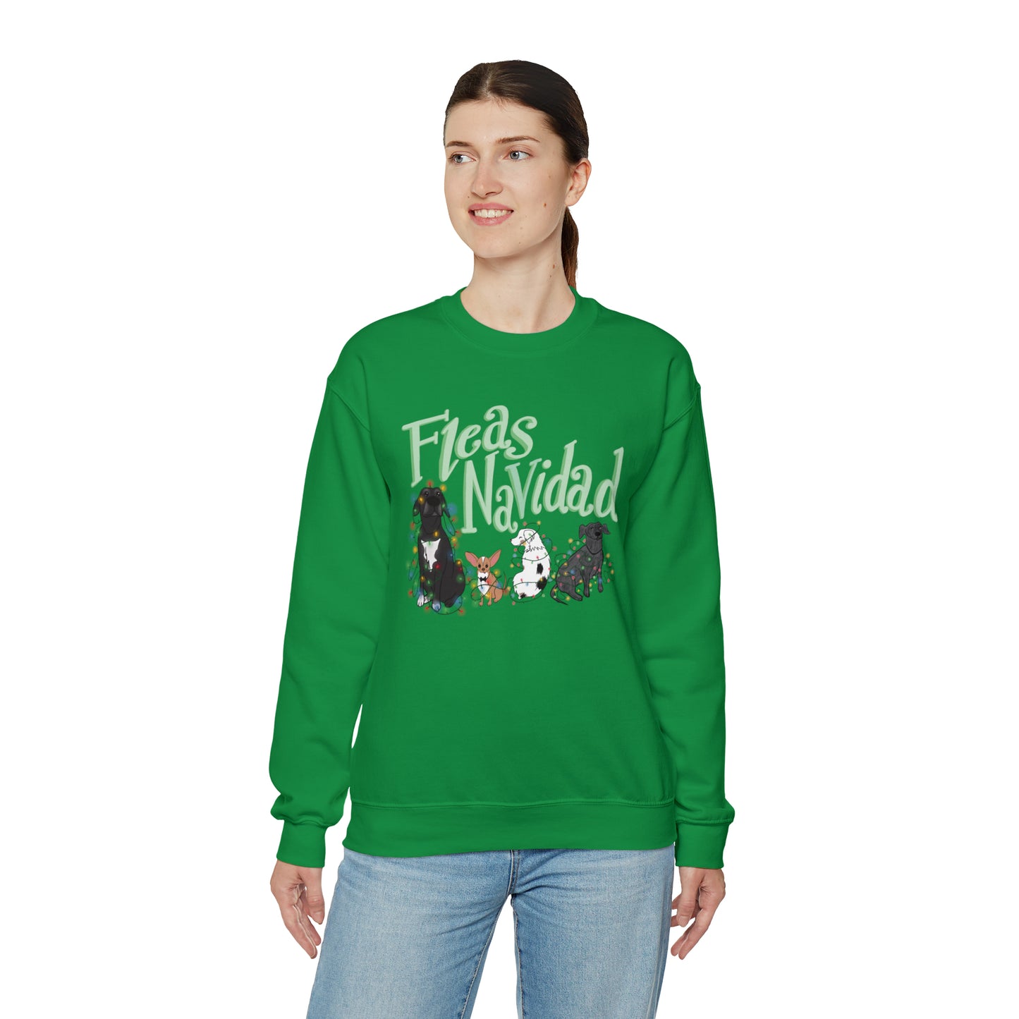 "Fleas Navidad" Crewneck Sweater / Cute Christmas Sweater / Feliz Navidad