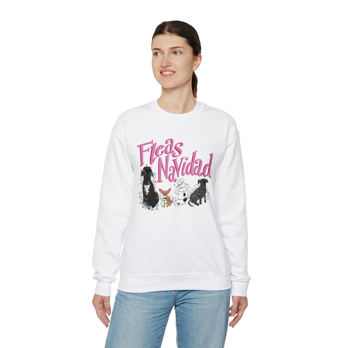 "Fleas Navidad" Crewneck Sweater / Cute Christmas Sweater / Feliz Navidad