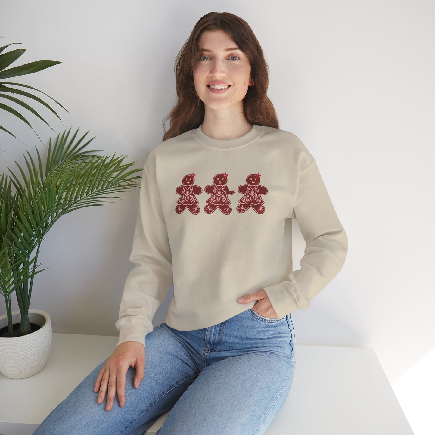 Gingerbread Cookie Lady Crewneck Sweatshirt / Gingerbread Sweatshirt / Christmas Sweaters