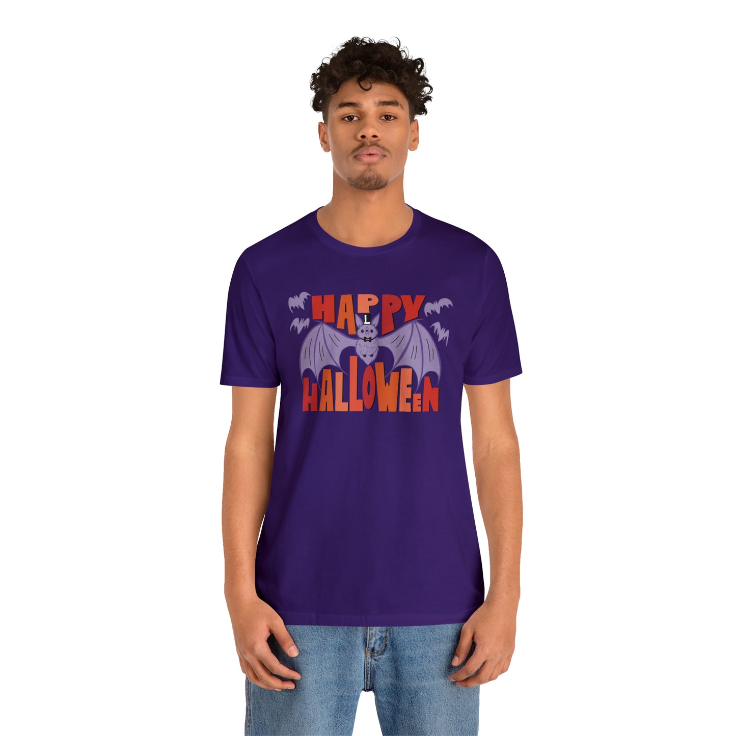 Purple Halloween Batty Shirt / "Happy Halloween" Shirt / Cute Halloween Shirt