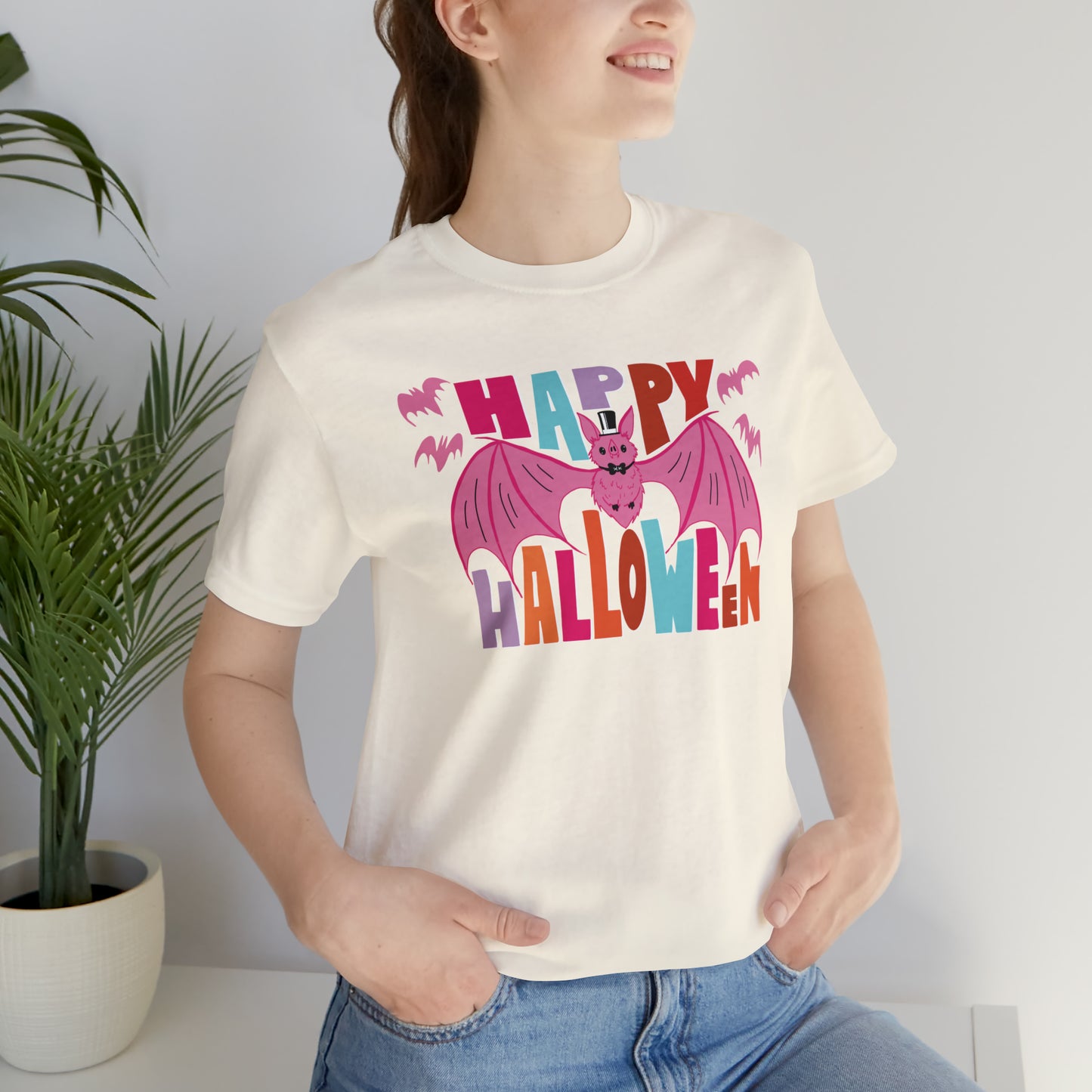 Pink Halloween Batty Shirt / Happy Halloween Shirt / Cute Halloween T-Shirt