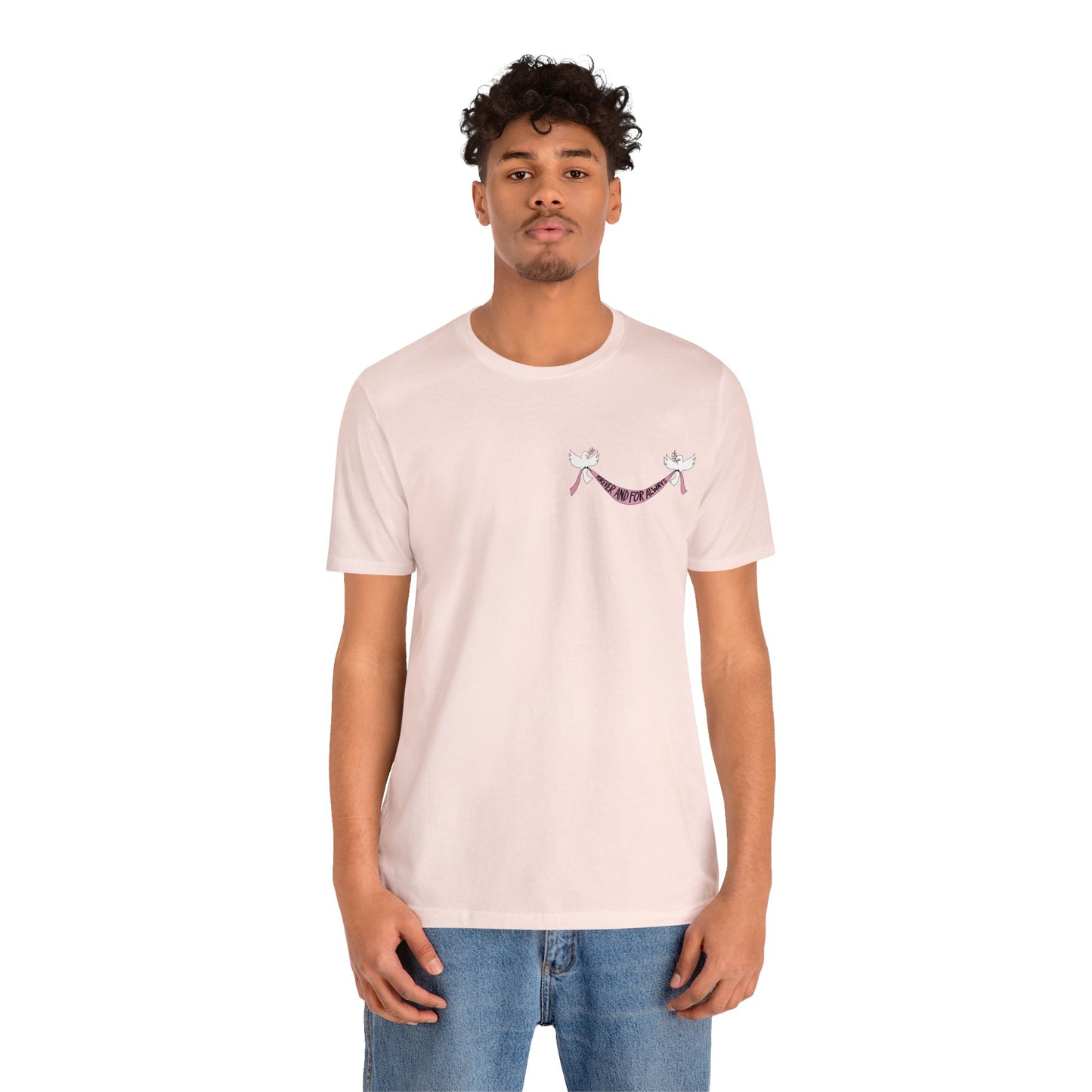 NEW! Forever Lovebirds T-Shirt (UPDATED with Design on Back!) / Unisex Tee / Dove Shirt / Minimalist T-Shirt