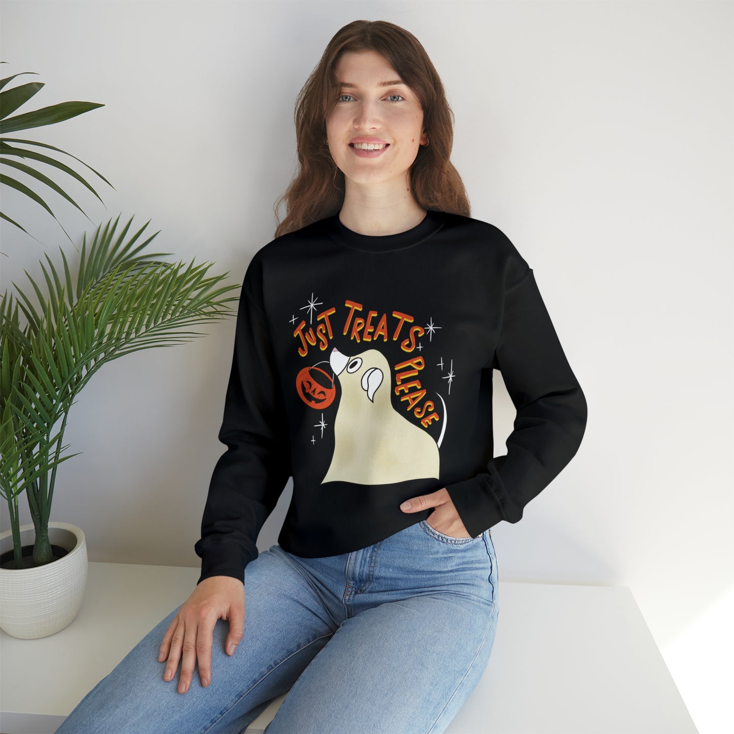 "Just Treats Please!" Unisex Crewneck Sweatshirt / Halloween Crewnecks