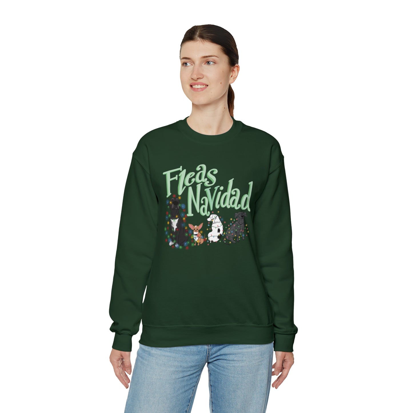 "Fleas Navidad" Crewneck Sweater / Cute Christmas Sweater / Feliz Navidad
