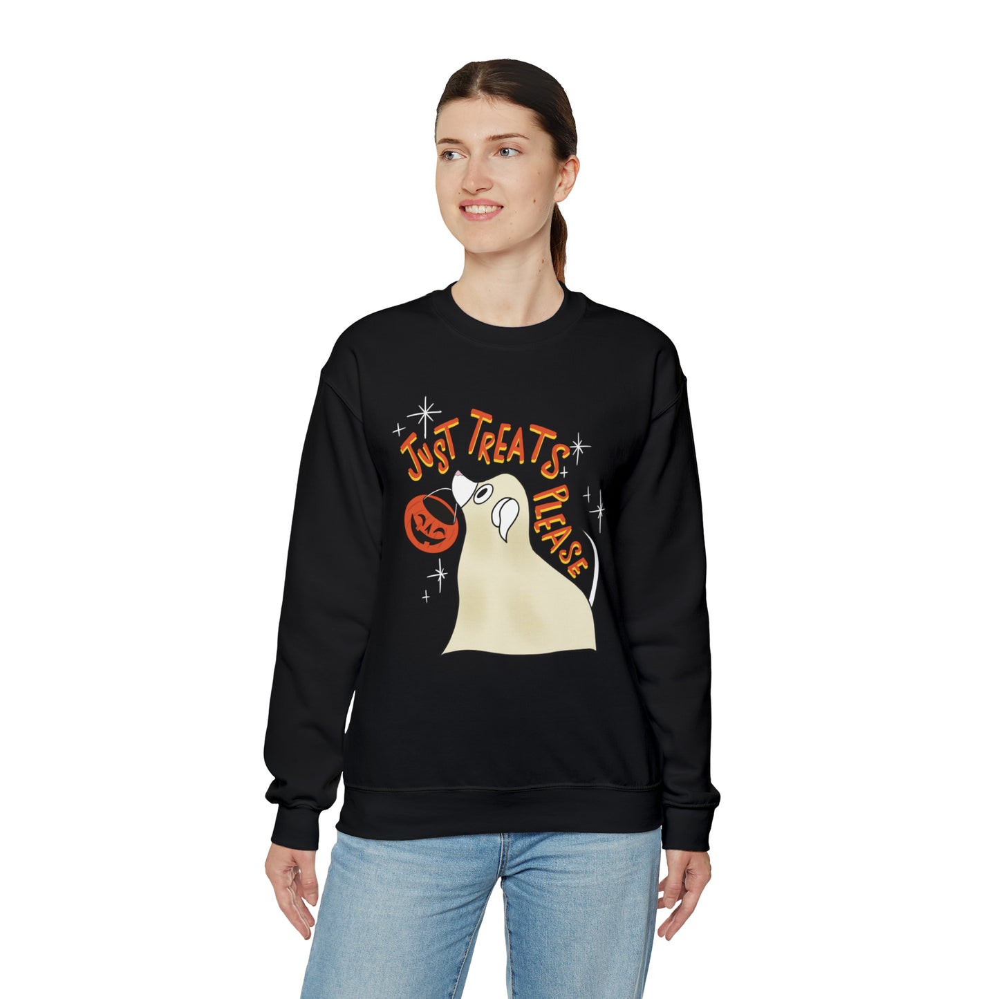 "Just Treats Please!" Unisex Crewneck Sweatshirt / Halloween Crewnecks