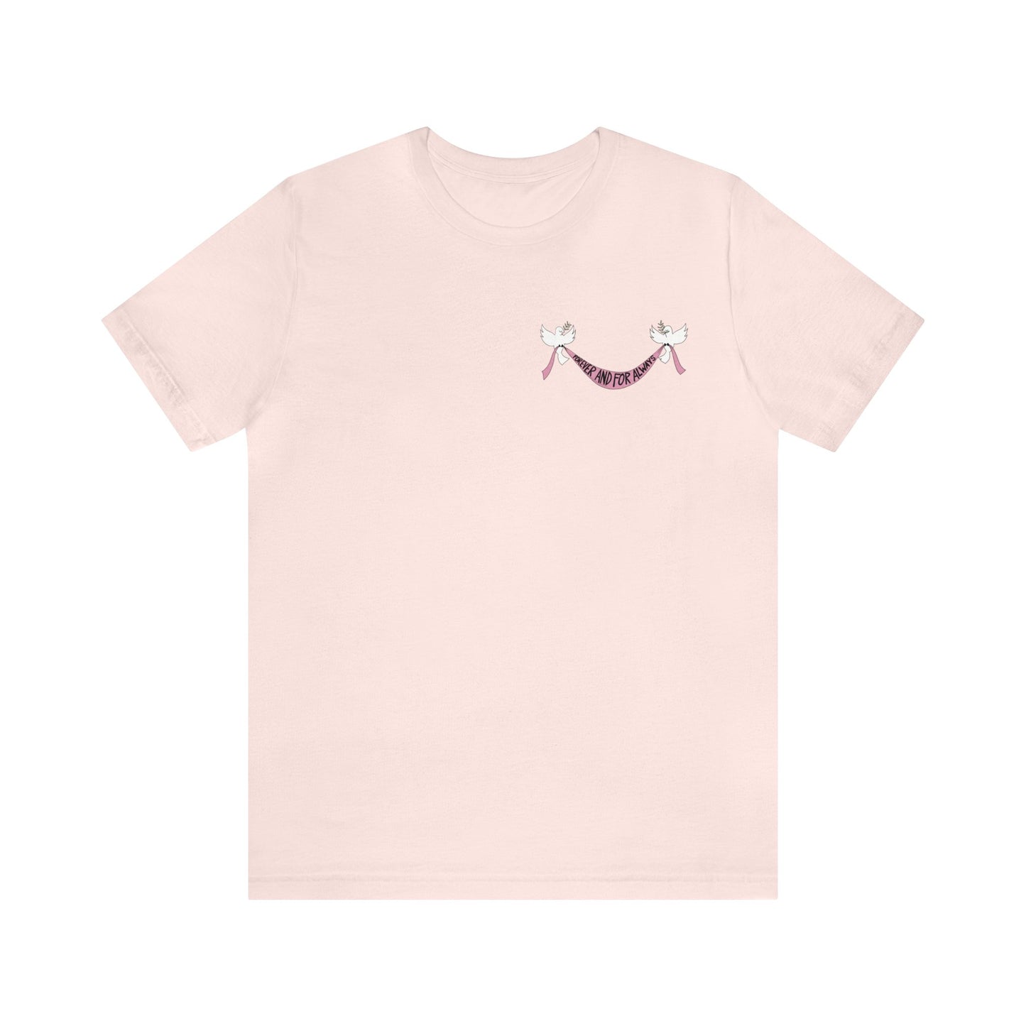 NEW! Forever Lovebirds T-Shirt (UPDATED with Design on Back!) / Unisex Tee / Dove Shirt / Minimalist T-Shirt