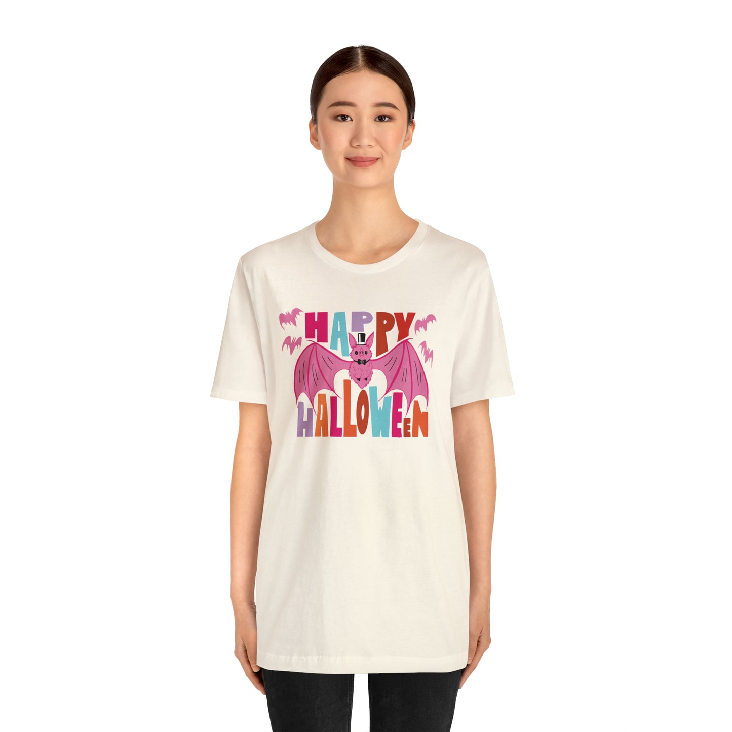 Pink Halloween Batty Shirt / Happy Halloween Shirt / Cute Halloween T-Shirt