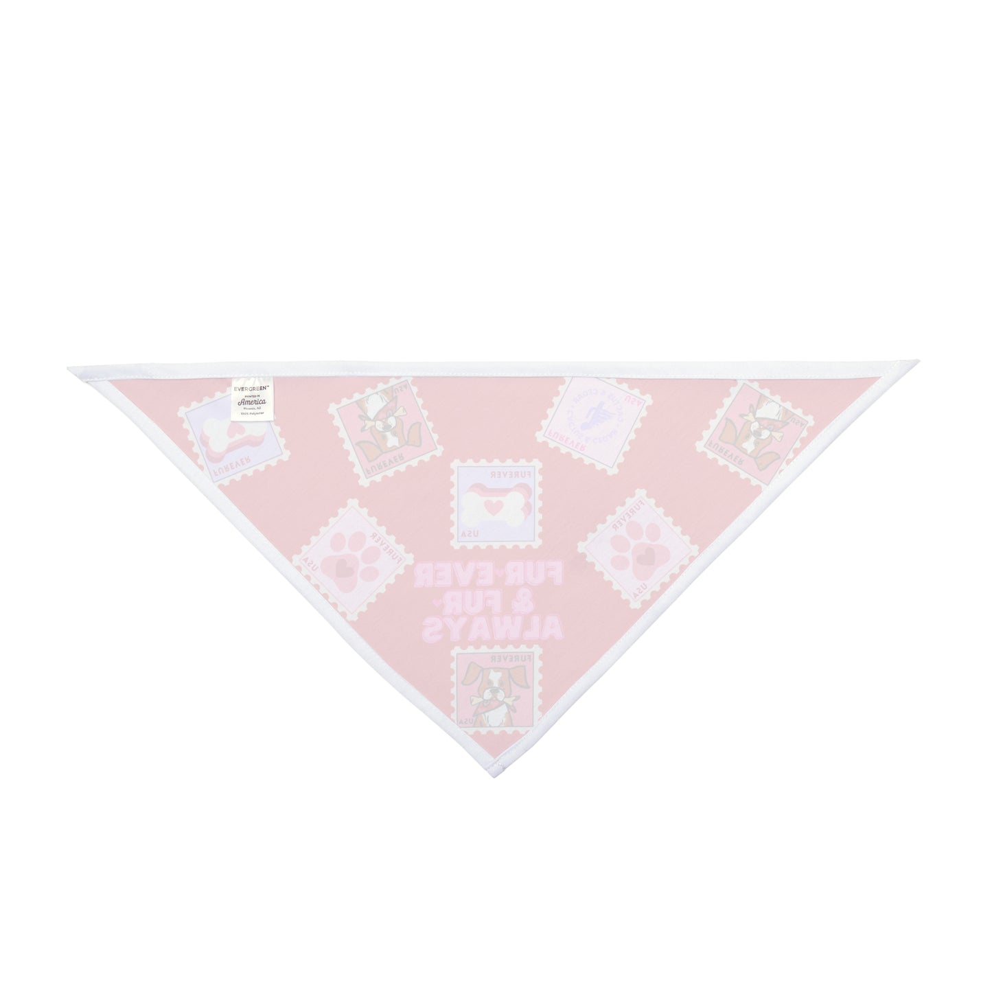 Valentine's Day Dog Bandana / Two Sizes Available / Pet Bandana / Always & Furever / Dog Valentine Stamp