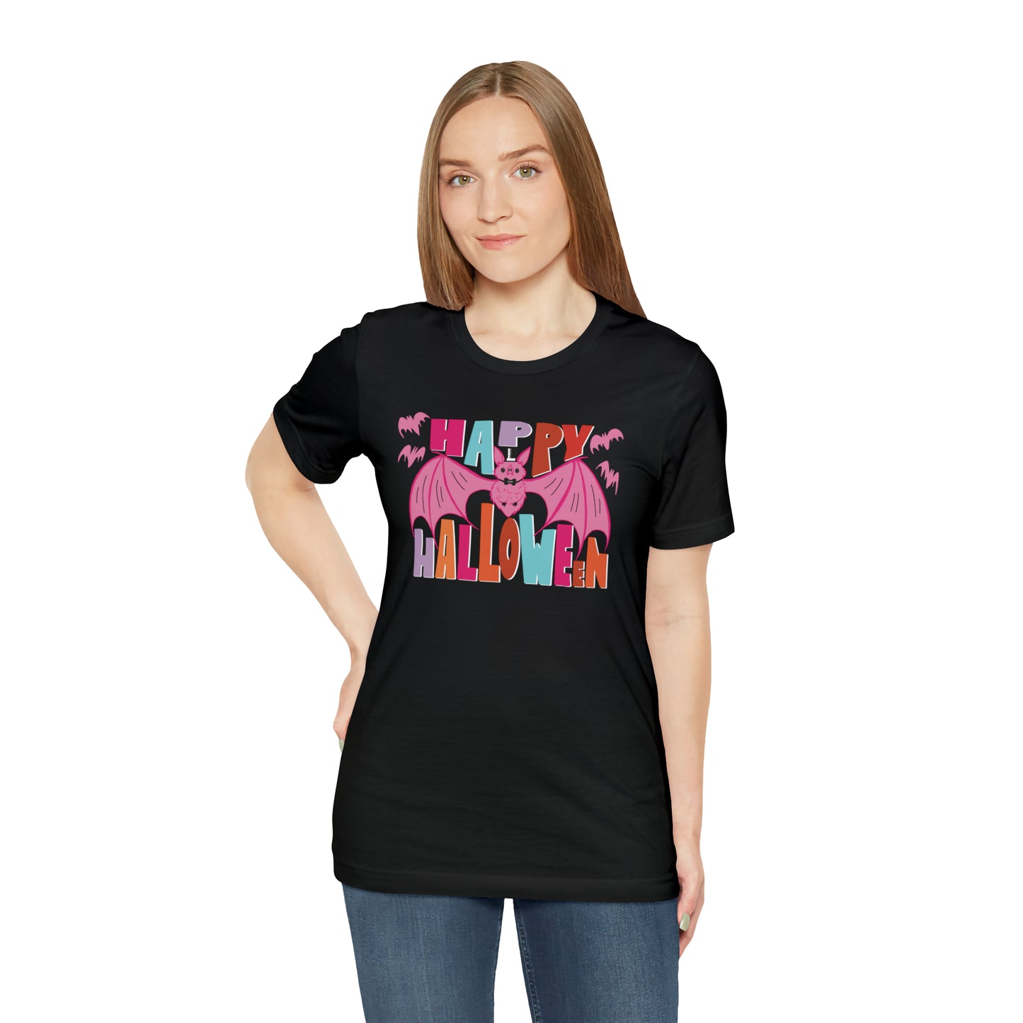 Pink Halloween Batty Shirt / Happy Halloween Shirt / Cute Halloween T-Shirt