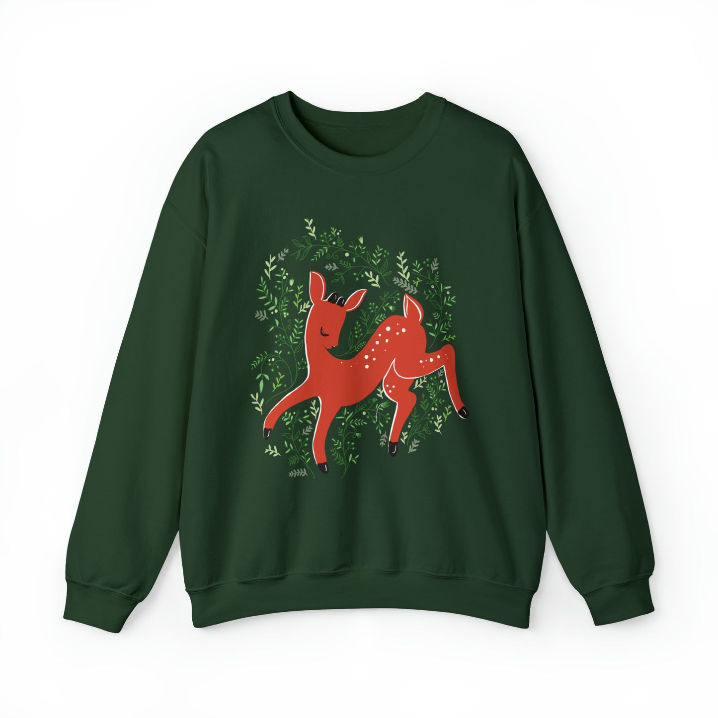 Prancer Reindeer Crewneck Sweater / Christmas Deer Sweater