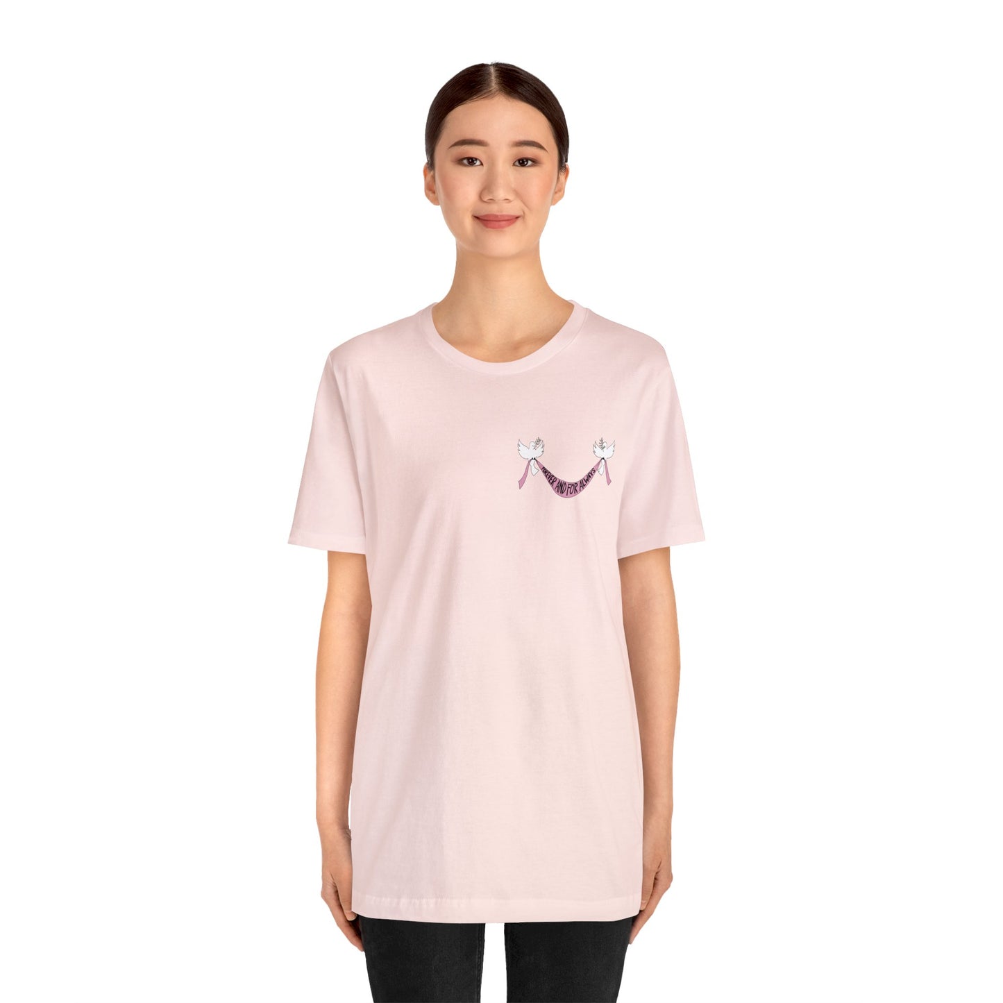NEW! Forever Lovebirds T-Shirt (UPDATED with Design on Back!) / Unisex Tee / Dove Shirt / Minimalist T-Shirt