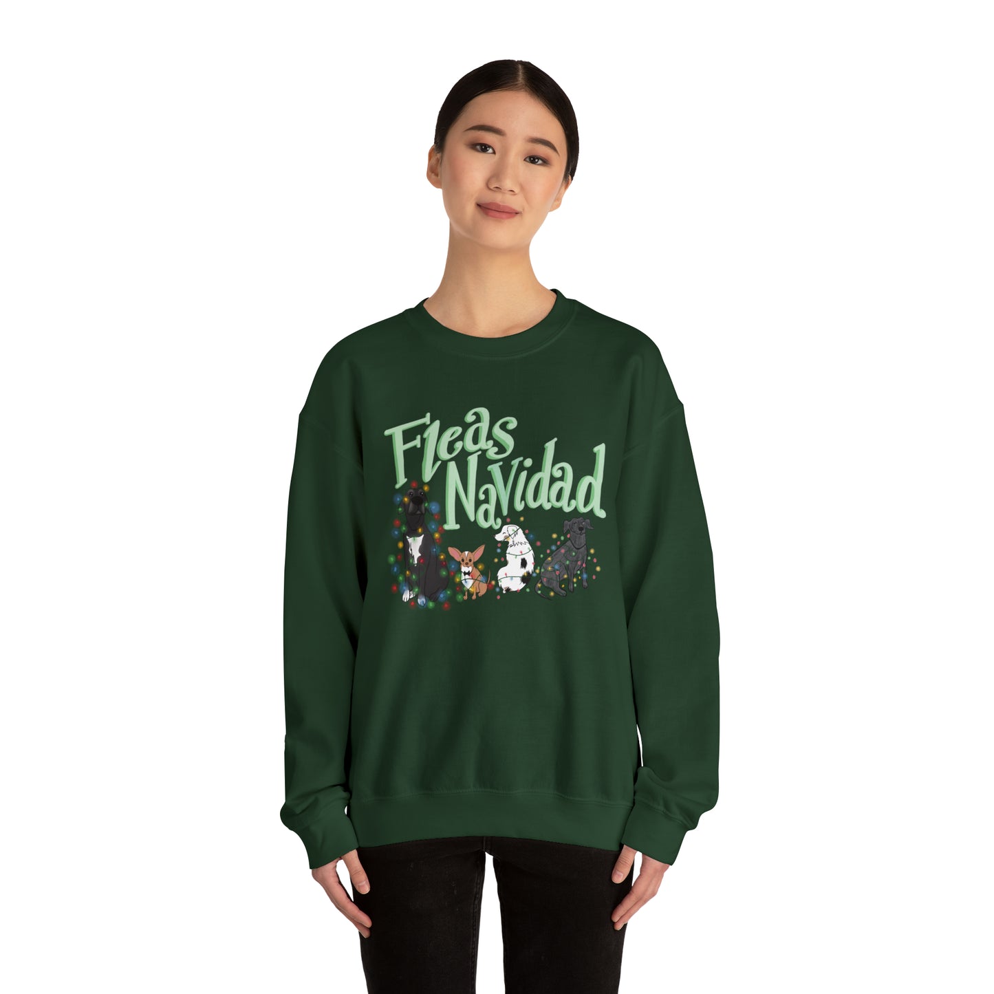 "Fleas Navidad" Crewneck Sweater / Cute Christmas Sweater / Feliz Navidad