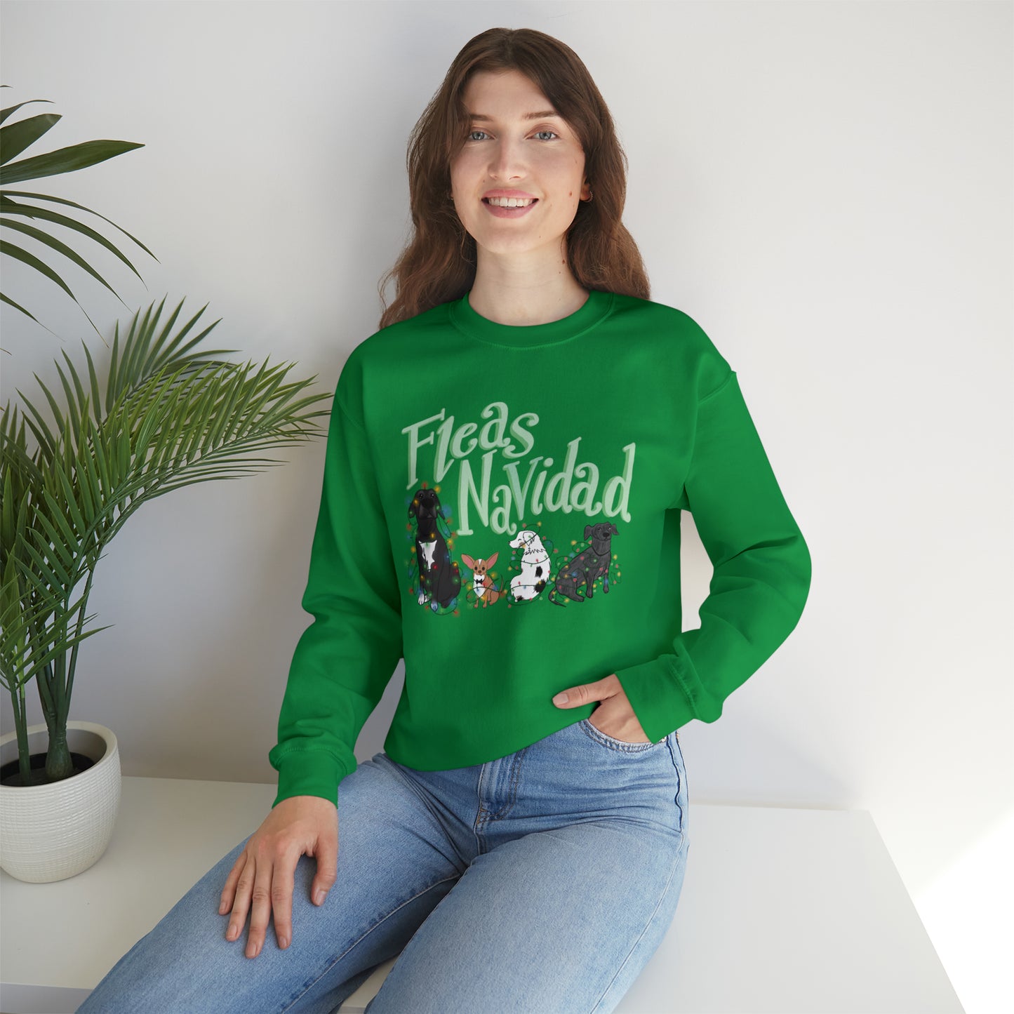 "Fleas Navidad" Crewneck Sweater / Cute Christmas Sweater / Feliz Navidad