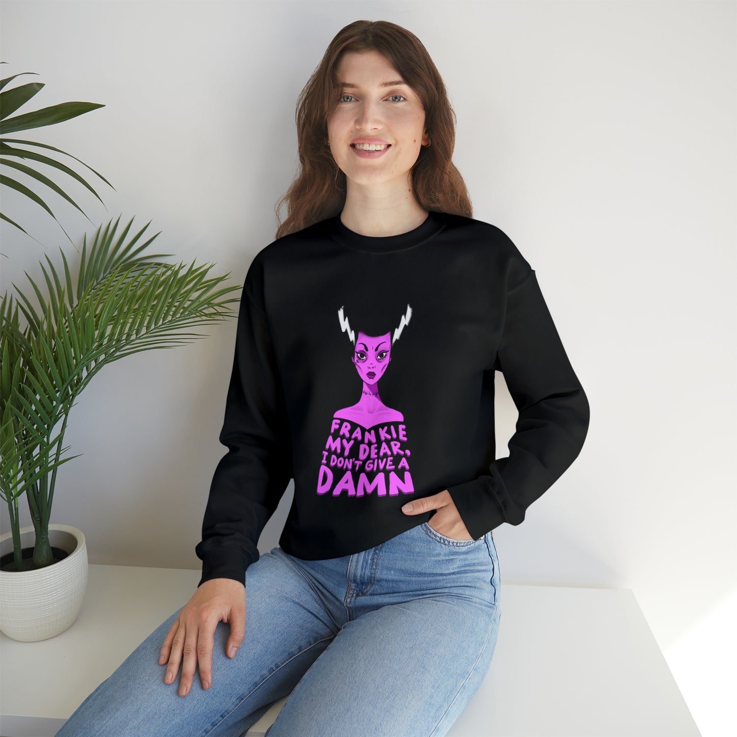 Bride of Frankie Crewneck Sweater / Halloween Sweaters / Frankenstein's Bride / Horror Icons / Bride of Frankenstein