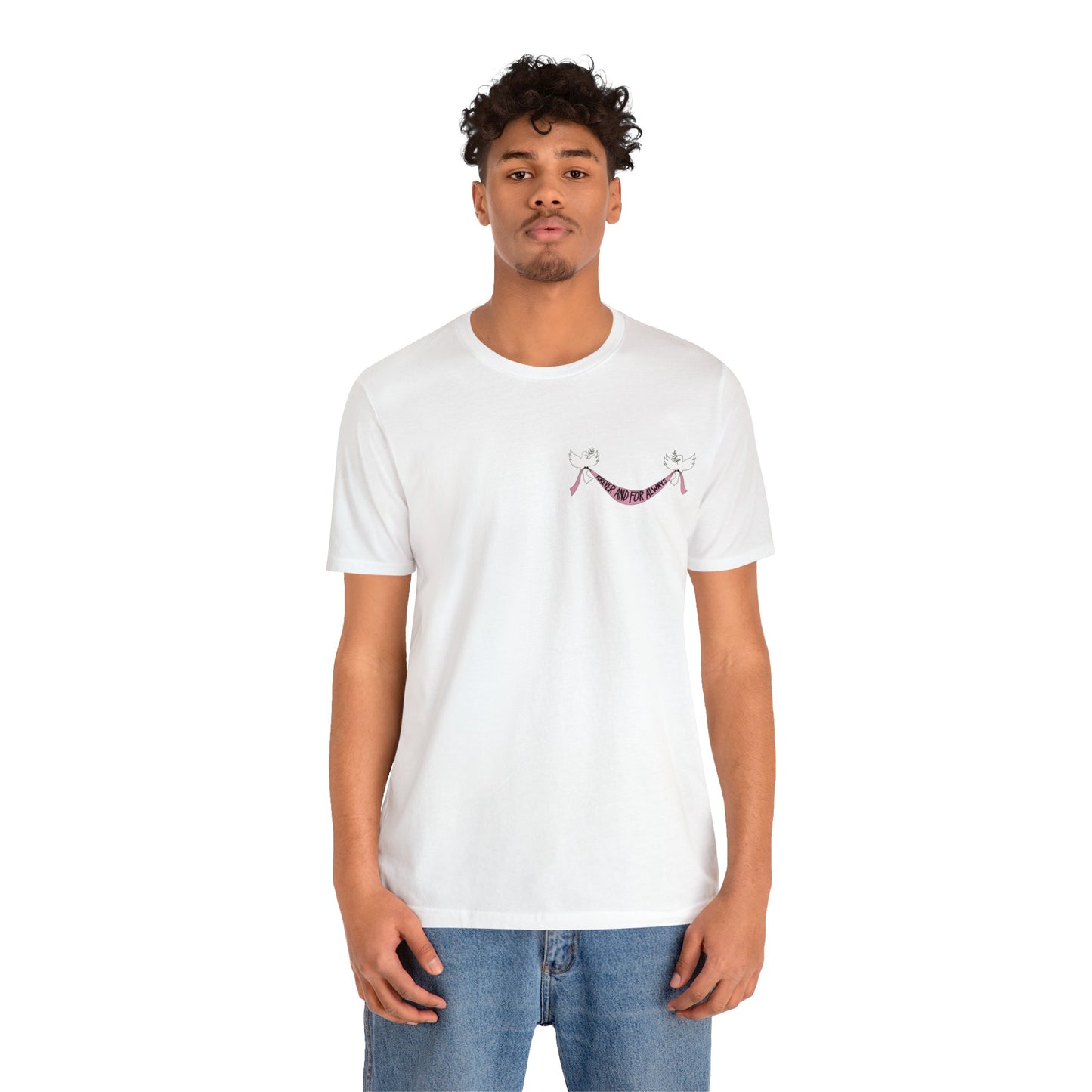NEW! Forever Lovebirds T-Shirt (UPDATED with Design on Back!) / Unisex Tee / Dove Shirt / Minimalist T-Shirt