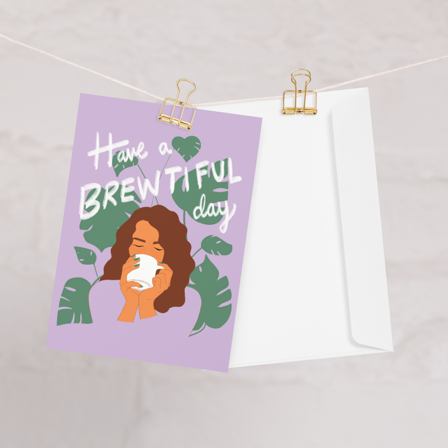 "Brewtiful" Birthday Card / Have a Brewtiful Day! Greeting Card / Coffee Lover Card