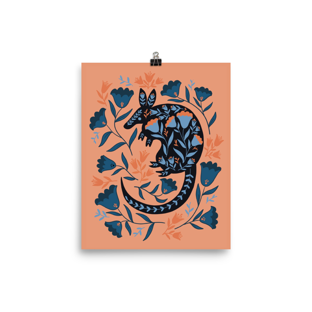 Desert Armadillo Art Print / 5X7 Art / 8X10 Art