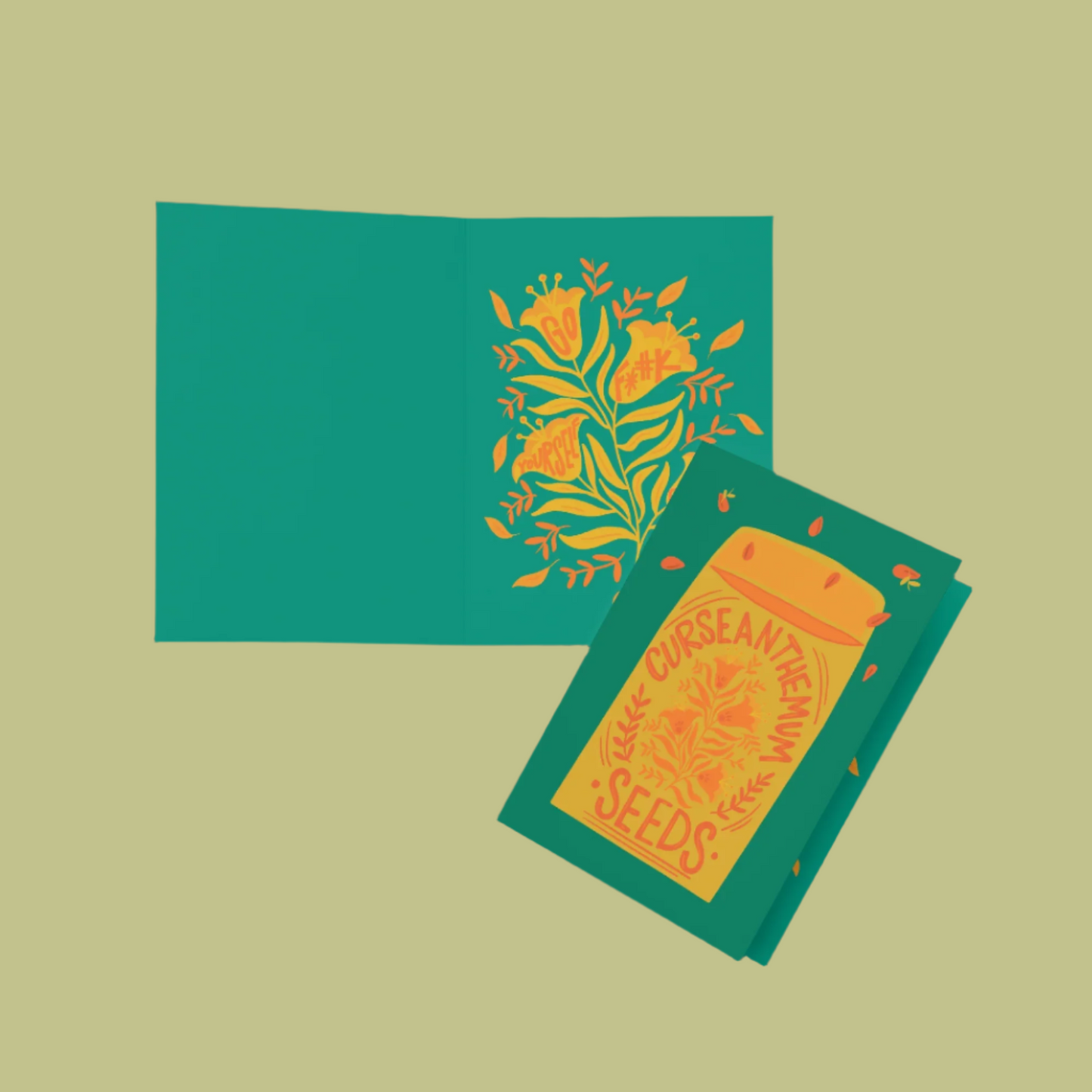 Curseanthemum Insult Card / Go F Yourself Please Card / Funny Birthday Card / Plant Cards / Chrysanthemum