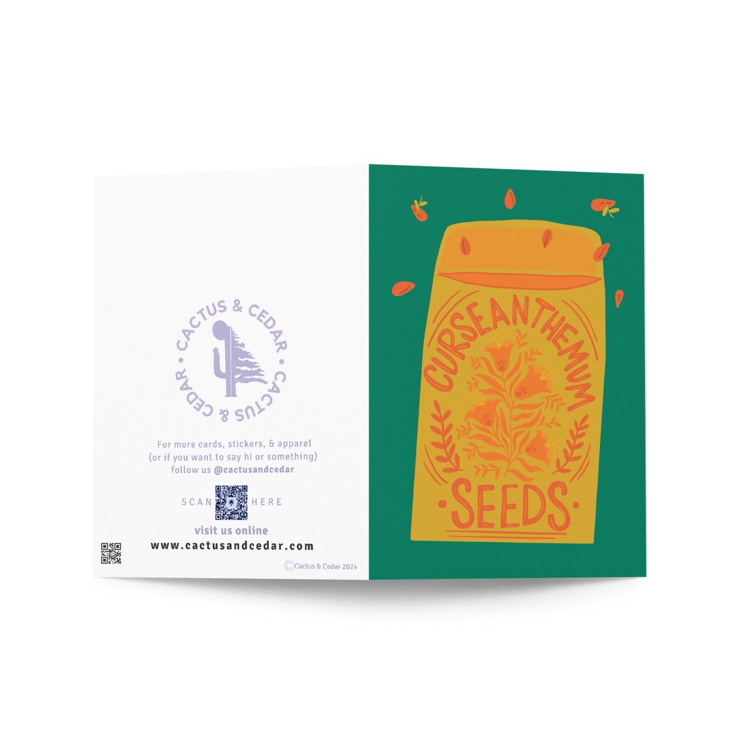Curseanthemum Insult Card / Go F Yourself Please Card / Funny Birthday Card / Plant Cards / Chrysanthemum