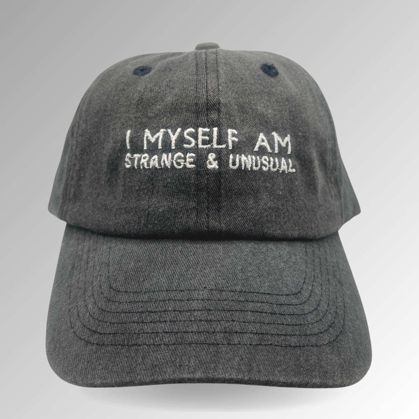 "I Myself Am Strange & Unusual" Hat / Horror Embroidered Hat / Beetlejuice Hat