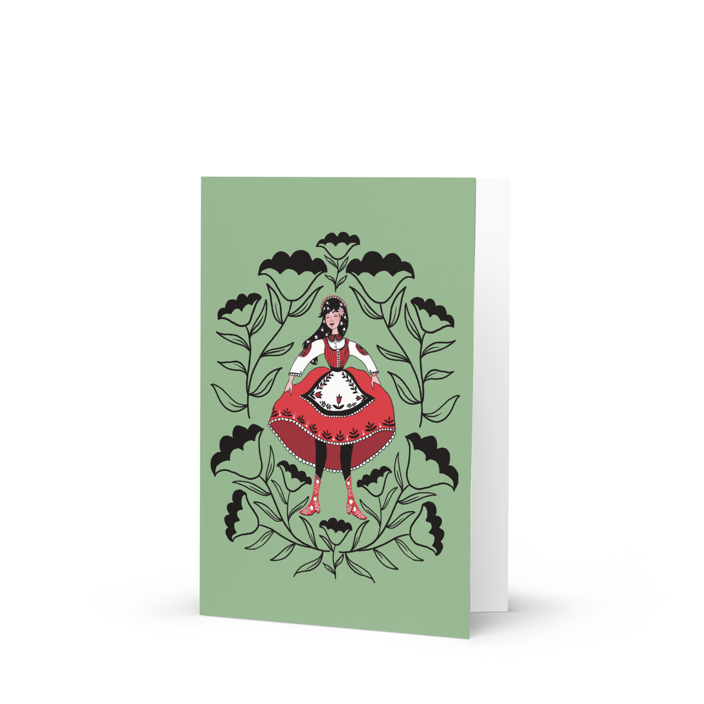 10 Card Holiday Card Set / Christmas Card Set of 10 / Polish Girls