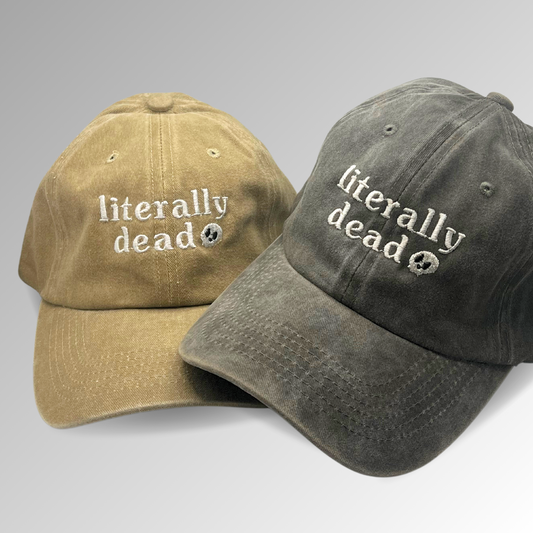 "Literally Dead" Hat / Skull hat / Halloween Embroidered Hat