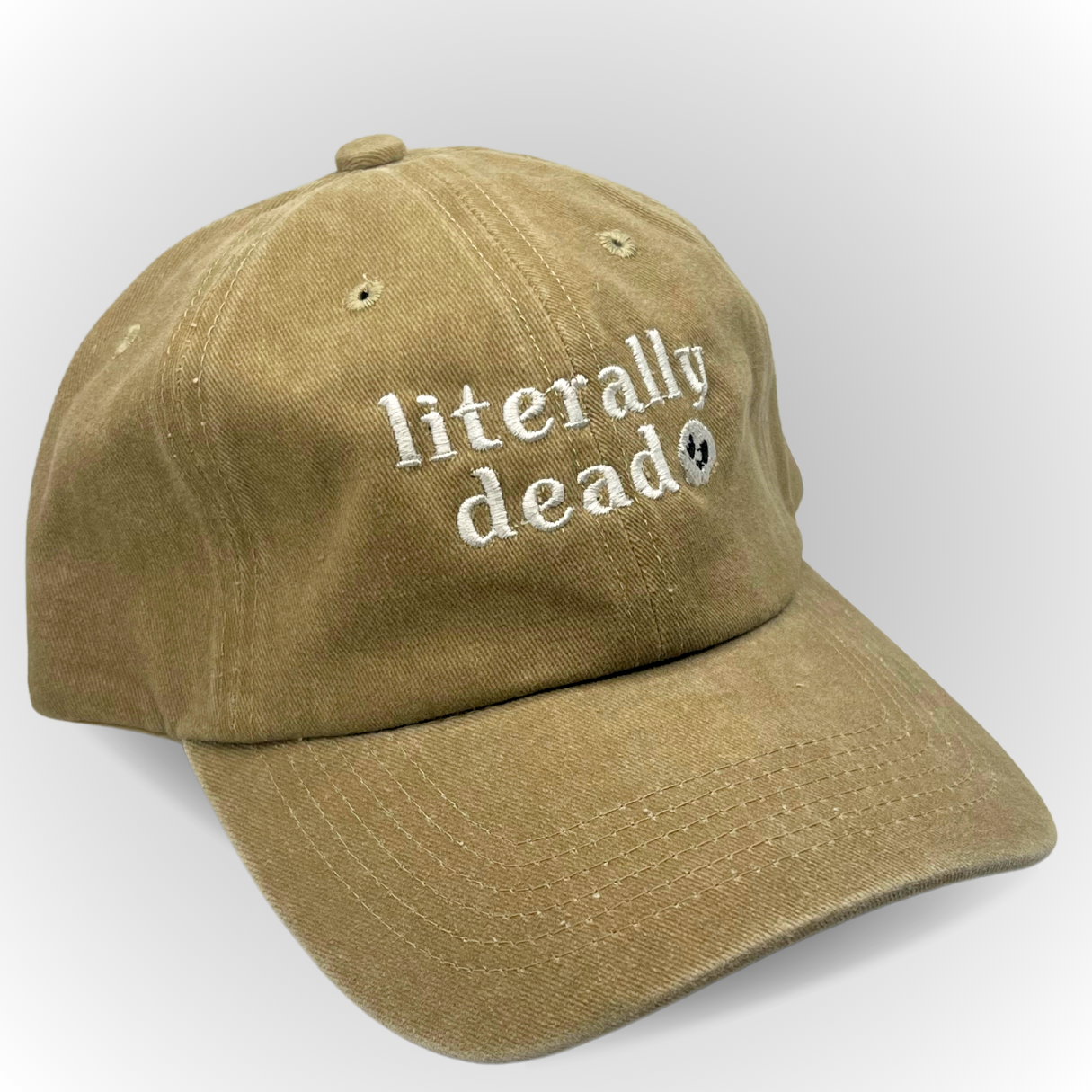 "Literally Dead" Hat / Skull hat / Halloween Embroidered Hat
