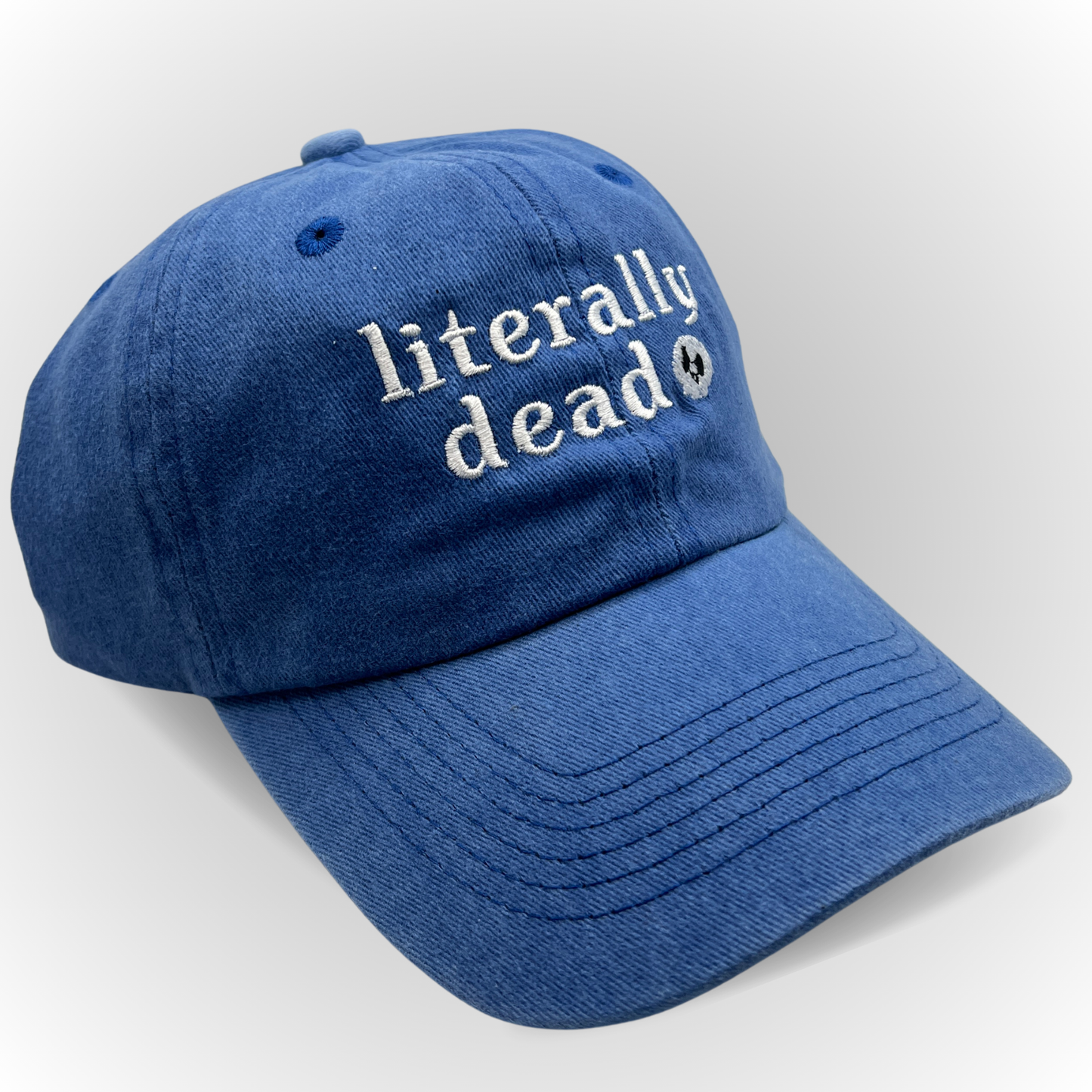 "Literally Dead" Hat / Skull hat / Halloween Embroidered Hat
