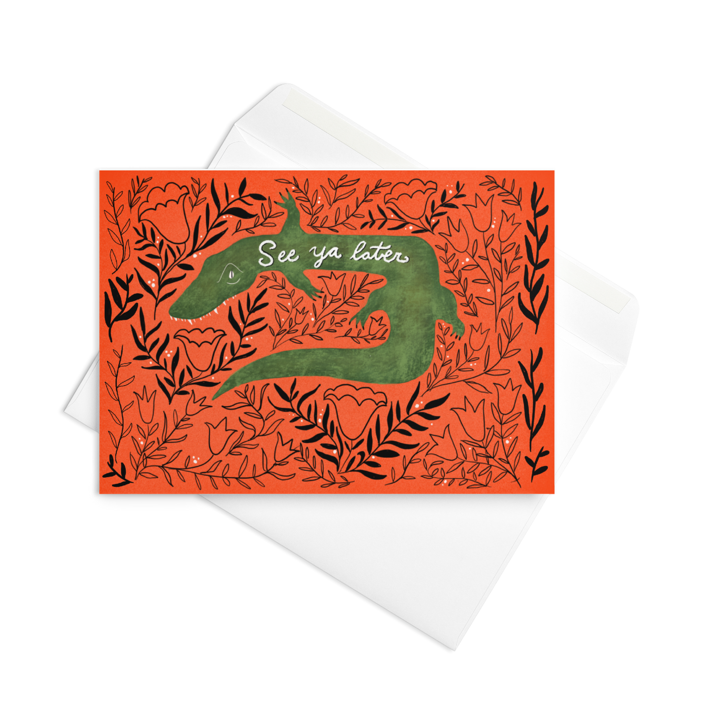 Alligator Stationery / BLANK INSIDE / Goodbye Card for Coworker / Going Away Card / Farewell Gift for Coworker/ Going Away Gift for Coworker Friend