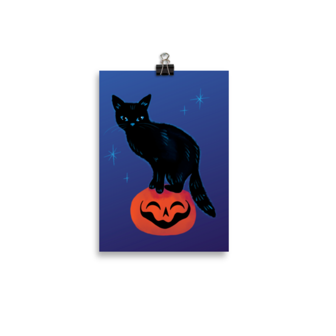 Binx Cat Art Print - 5X7 / Halloween Art