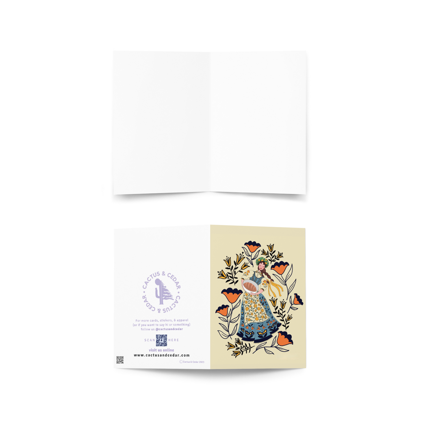 Orchidea Greeting Card / Polish Girls Collection / Blank Card