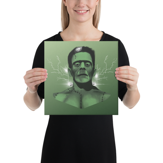 "Shocking Frankie" 12X12 Canvas Art Print / Frankenstein Art Print
