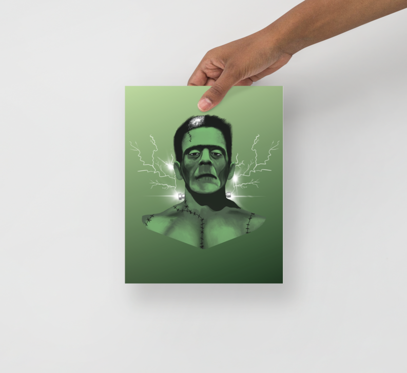 Shocking Frankie Art Print / 5X7 / 8X10 / Frankenstein Art