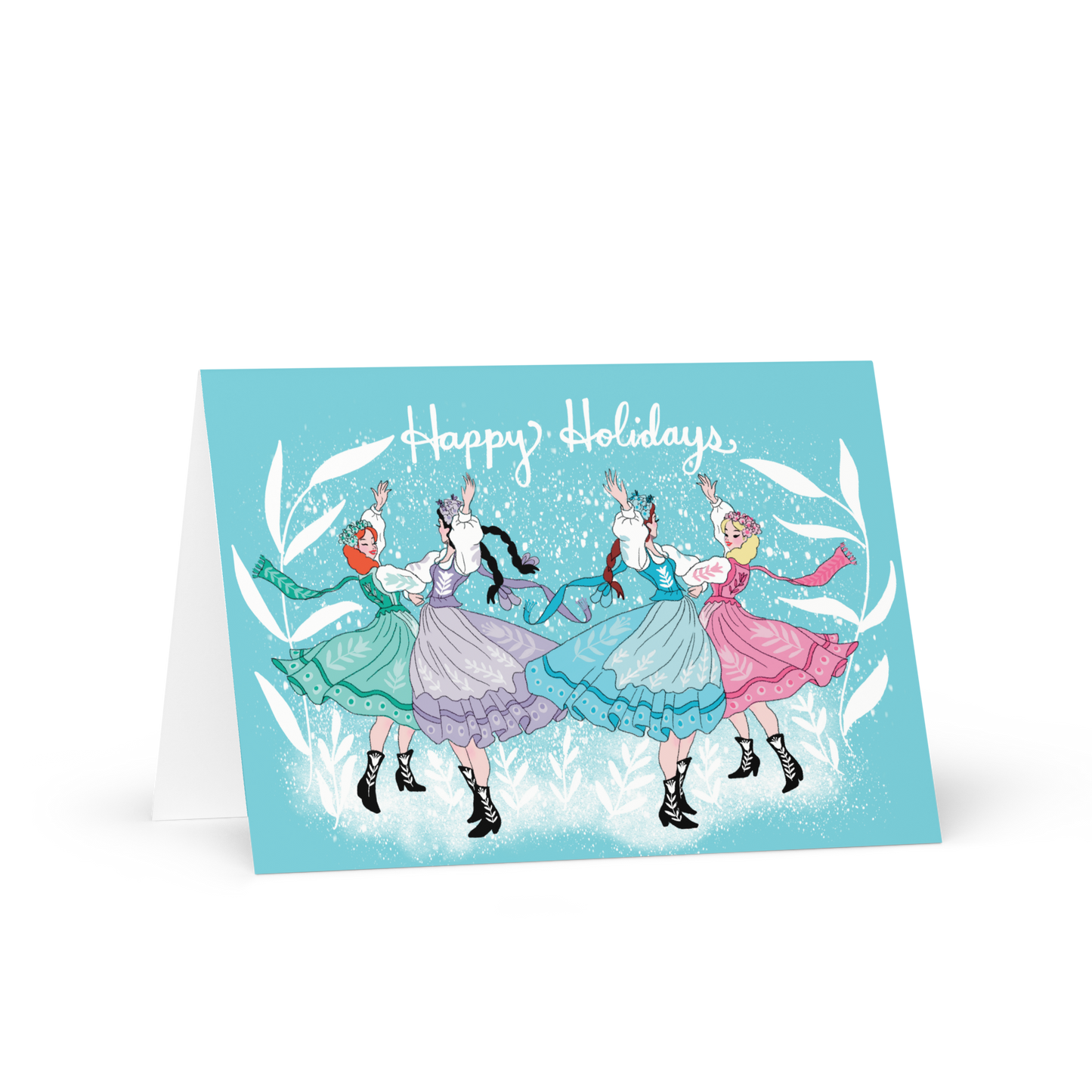 10 Card Holiday Card Set / Christmas Card Set of 10 / Polish Girls