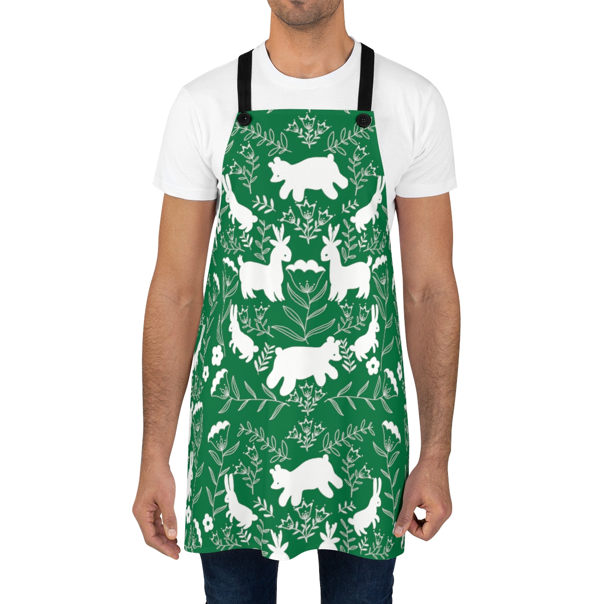 Christmas Critters Apron / GREEN
