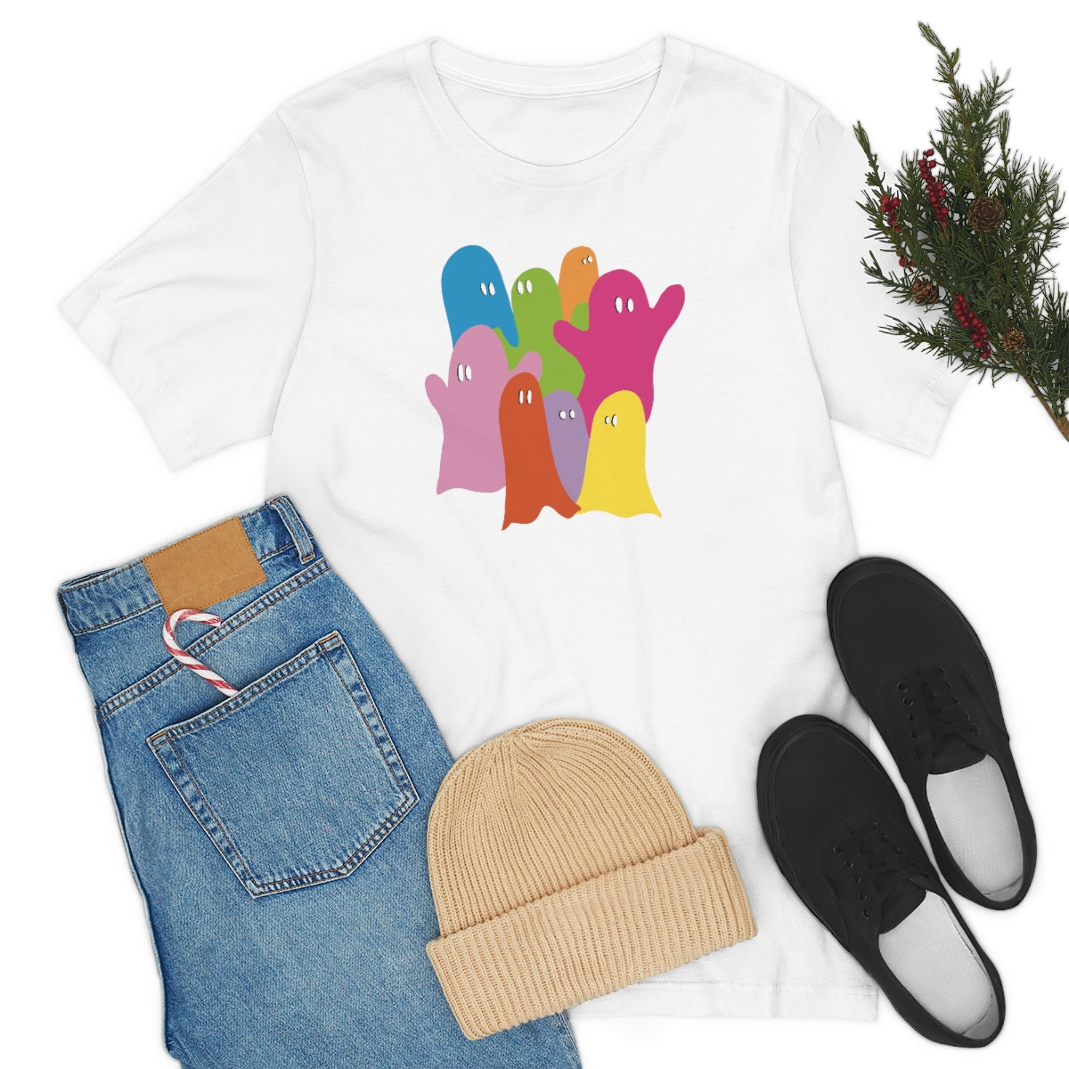 Ghosts Unisex Jersey Short Sleeve Tee / Halloween Shirt / Cute Ghost Shirt