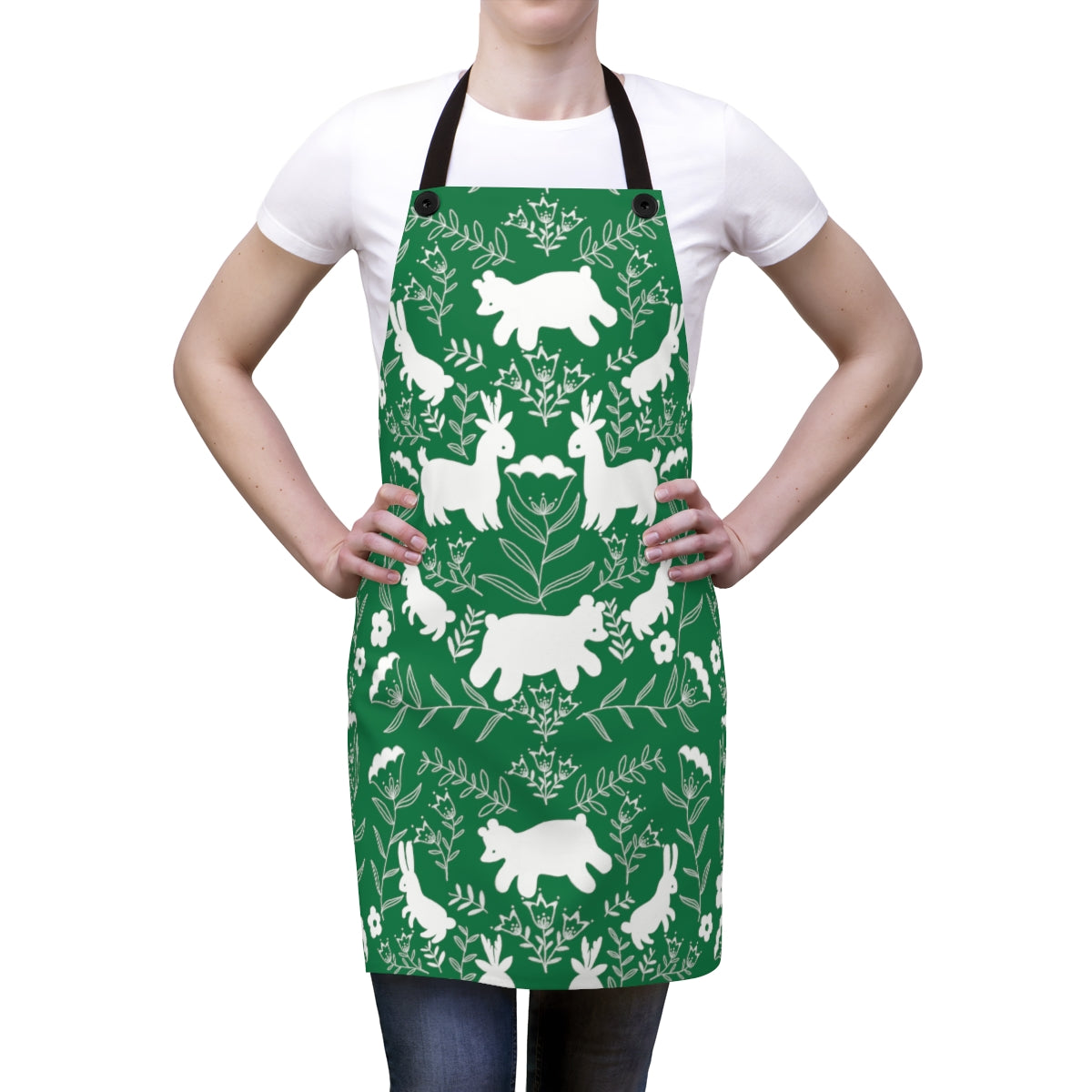 Christmas Critters Apron / GREEN