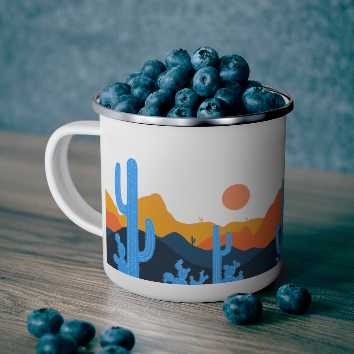 Cactus Mug / Cute Enamel Camping Mug / Arizona Sunset Camping Mug / 12 oz Mug / Happy Camper / Camping Essentials / Camping Gift Ideas