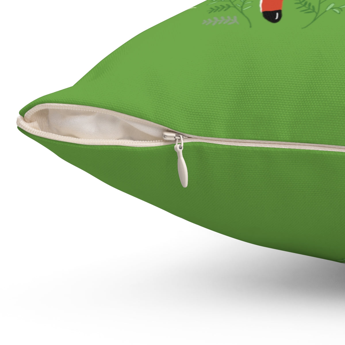 Deer Santa Square Pillow in Garland Green