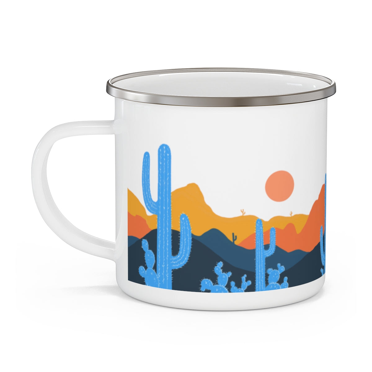 Cactus Mug / Cute Enamel Camping Mug / Arizona Sunset Camping Mug / 12 oz Mug / Happy Camper / Camping Essentials / Camping Gift Ideas