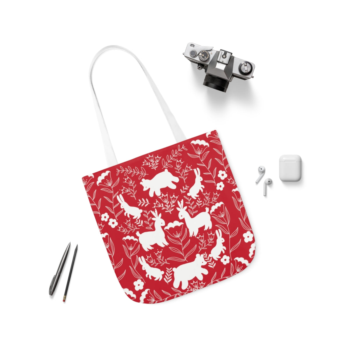 Cute Critters Tote Bag in Red