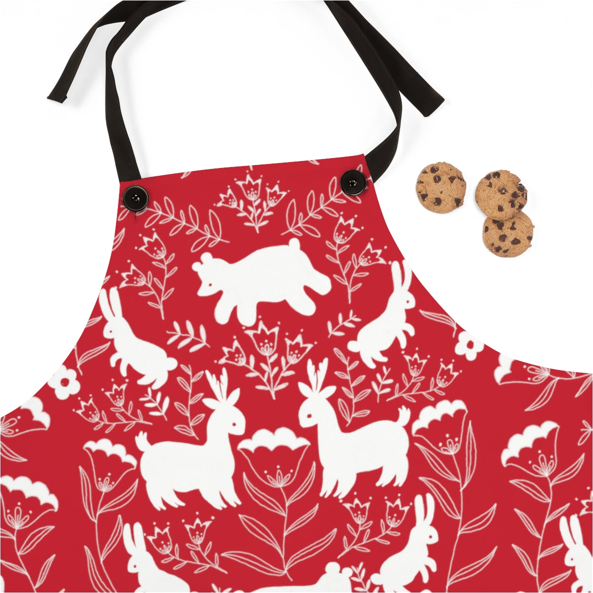 Christmas Critters Apron / RED