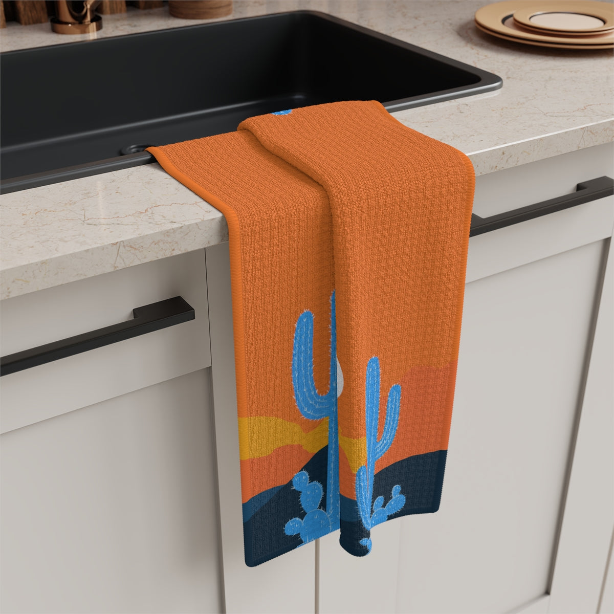 Arizona Sunset Kitchen Towel / Cactus Kitchen Towel / Soft Tea Towel / Housewarming Gifts