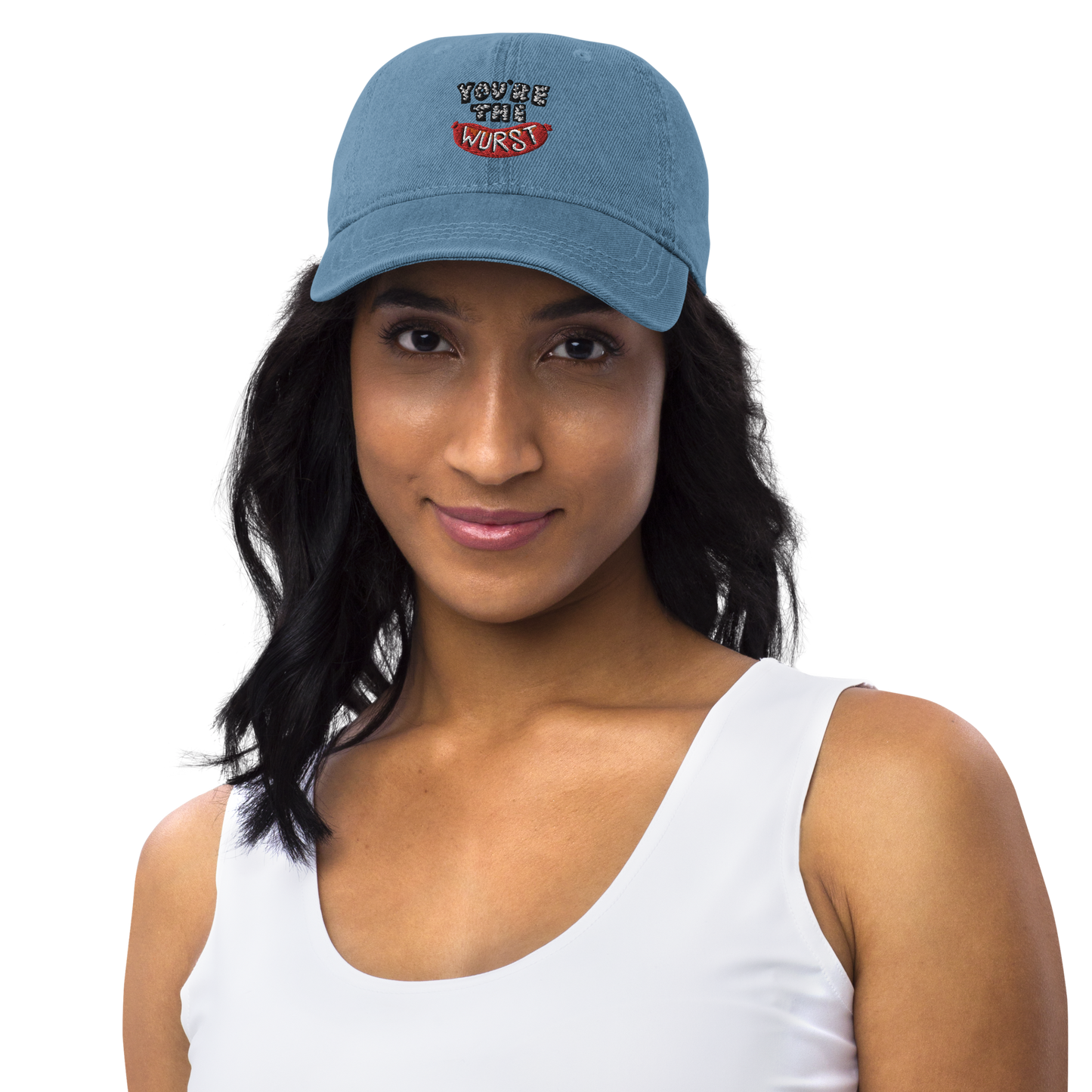 You're the Wurst Hat / Embroidered Denim Hat / Funny Dad Hat / Sausage Hat / Hot Dog Hat