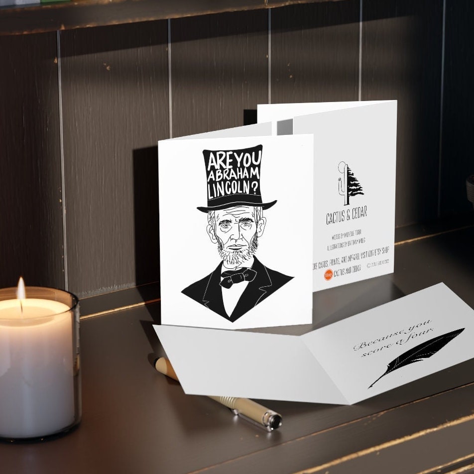 Abraham Lincoln Card / Funny Birthday Card / Joke Card / Friend Birthday Card / President Card / Gifts for History Buffs / Honest Abe Card