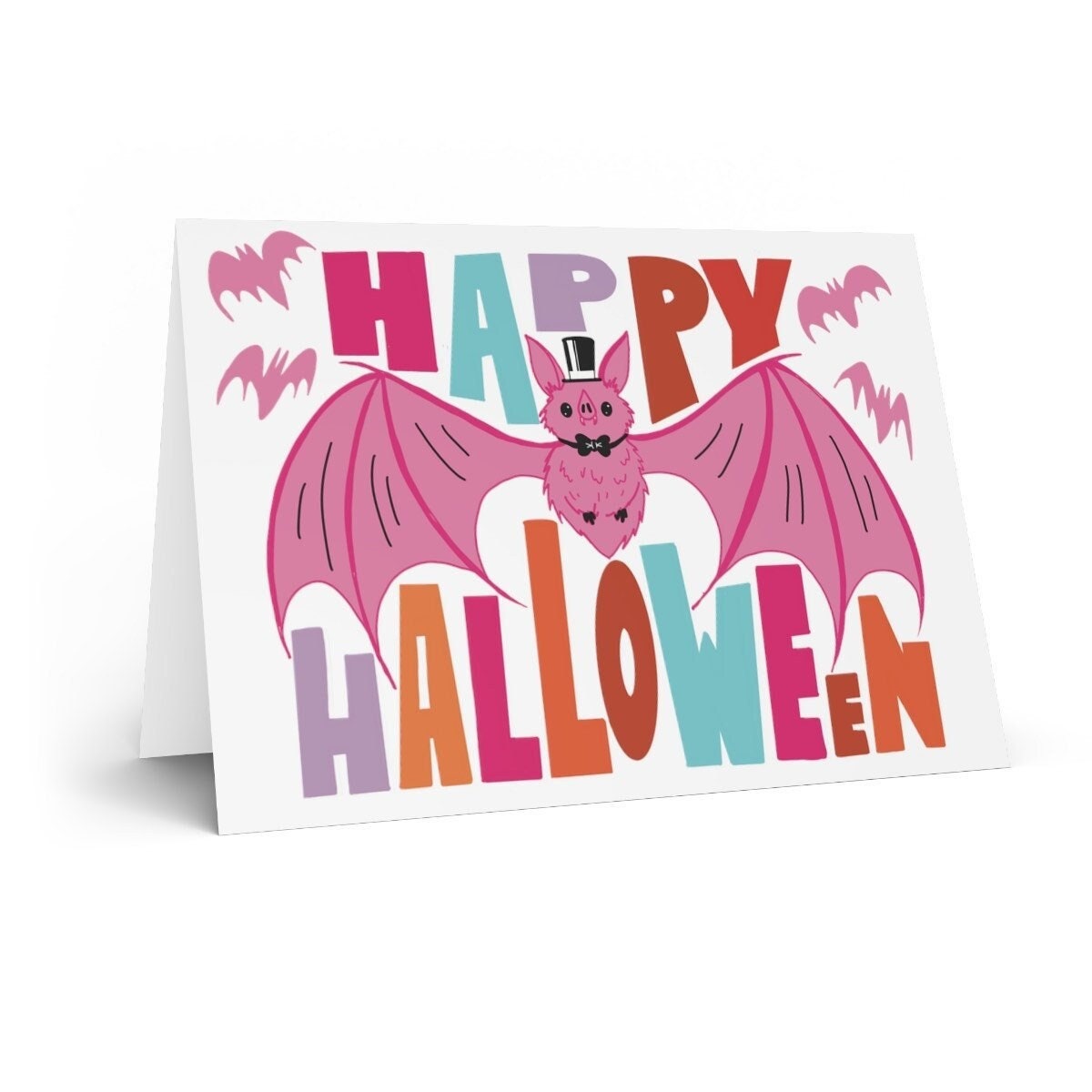 Happy Halloween Card/Pastel Halloween/October Greeting Card/Cute Halloween Card/Spooky Season/Fun Greeting Cards/Halloween Bat
